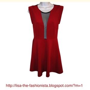 NWT GUESS Red Illusion Dress SZ L LARGE